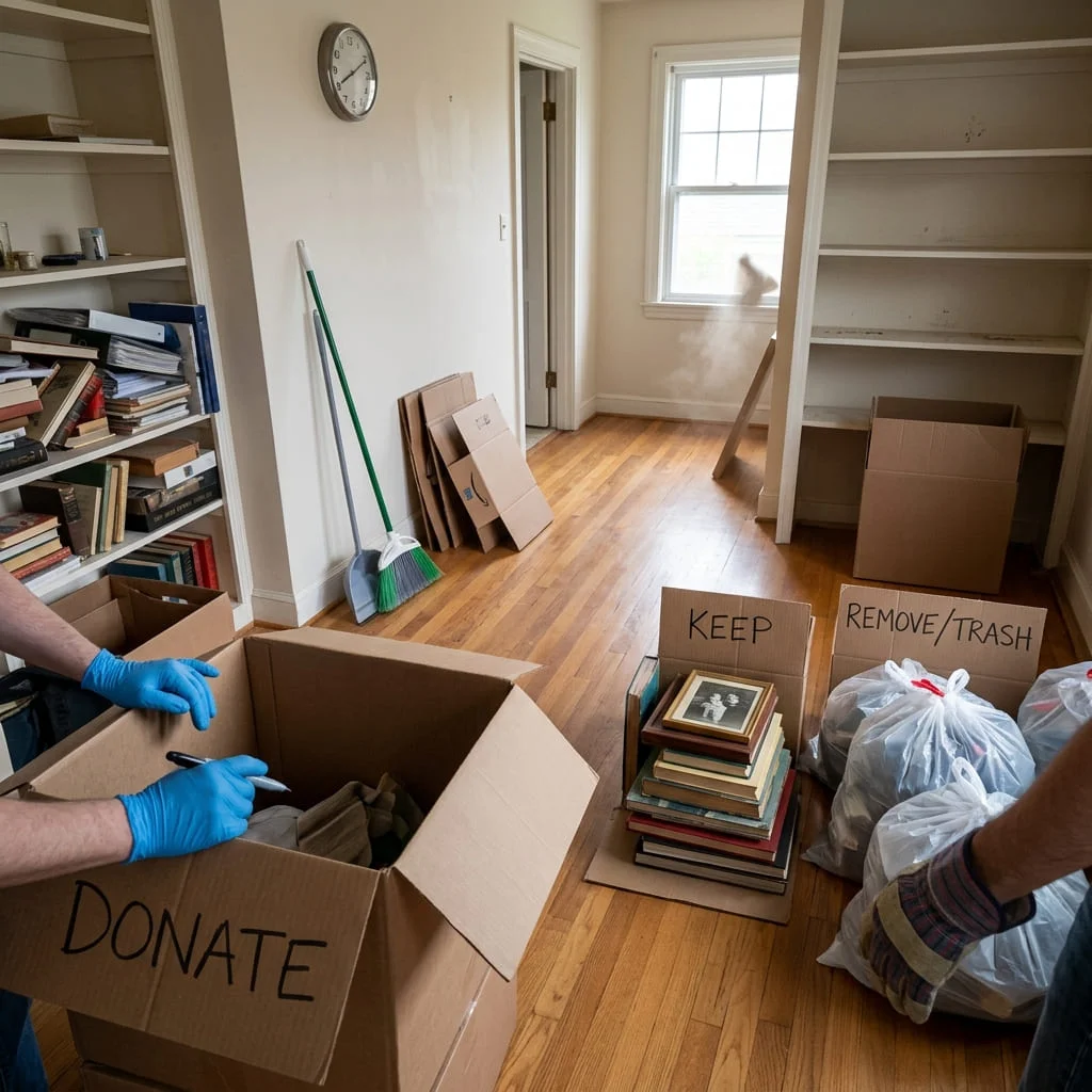 Sorting and clearing in progress