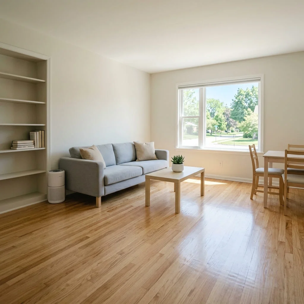 A cleaned and restored room